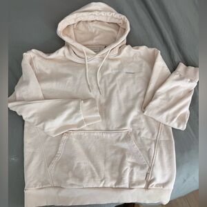 Cream Hoodie with Embroidered Logo